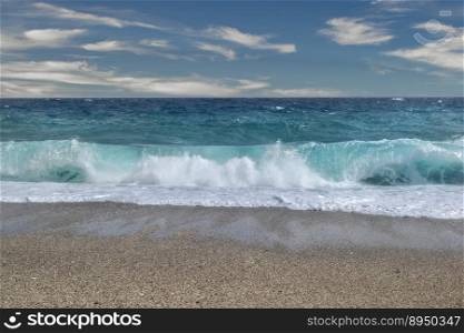 beach waves sea sand foam summer