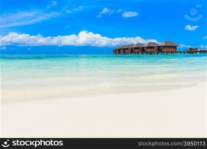 beach with water bungalows at Maldives&#xA;&#xA;