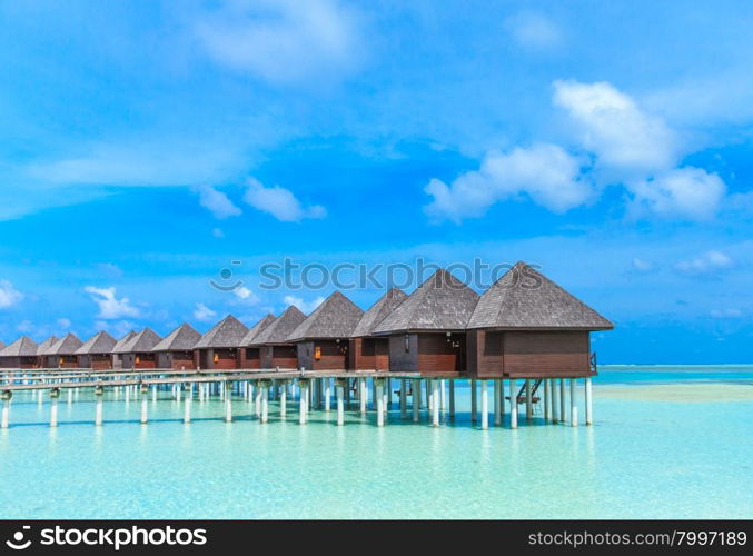 beach with water bungalows at Maldives&#xA;&#xA;