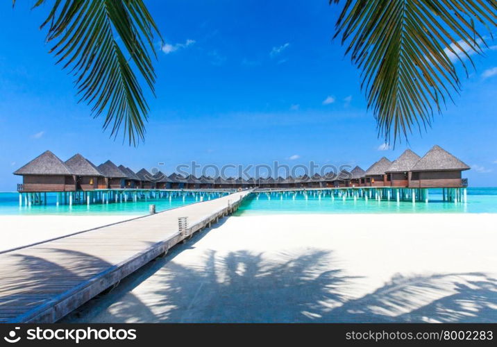 beach with water bungalows at Maldives&#xA;&#xA;