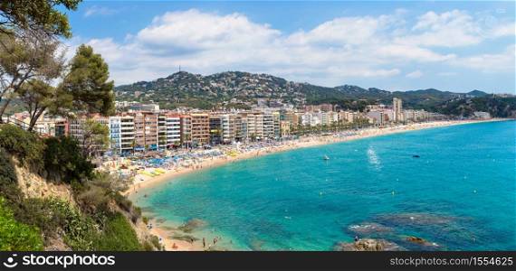 Beaches in Lloret de Mar in a beautiful summer day, Costa Brava, Catalonia, Spain