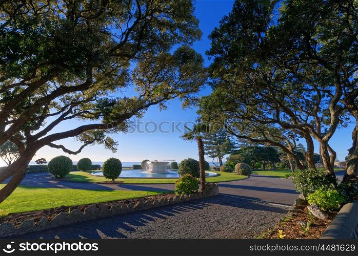 Beachfront park in the town of Napier, New Zealand