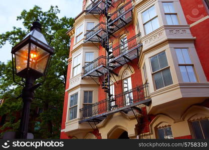 Beacon Hill facades Boston in Massachusetts USA