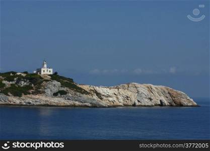 Beacon in between islands Skopelos and Skiathos,Greece