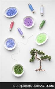 bead working essentials with tree