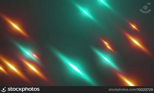 Beams of light of different colors randomly blink on a dark. Computer generated background 3d rendering. Rays of light of different colors randomly blink on a dark. Computer generated background 3d rendering