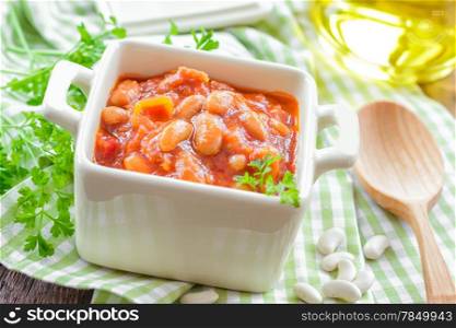 Beans in sauce