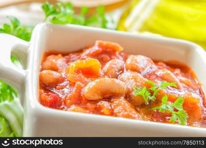 Beans in sauce