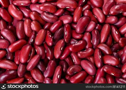 Beans of red dry raw beans on a dark concrete background. Cooking Healthy Food. Beans of red dry raw beans on a dark concrete background