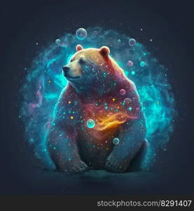 bear character with the entire universe within it. bear character with the entire universe within it AI Generated