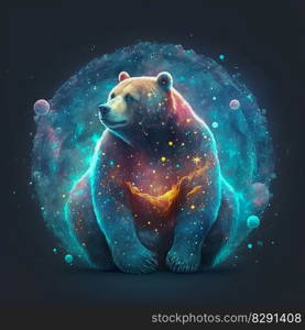 bear character with the entire universe within it. bear character with the entire universe within it AI Generated