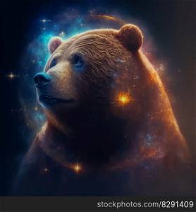 bear character with the entire universe within it. bear character with the entire universe within it AI Generated