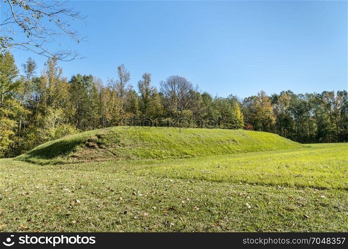 Bear Creek Mound and Village Site along the Natchez Trace Parkway in MIssissippi built sometime between 1100 and 1300 A.D. for ceremonial or elite residential use