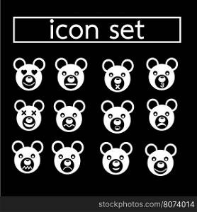bear emotion icon set illustration design