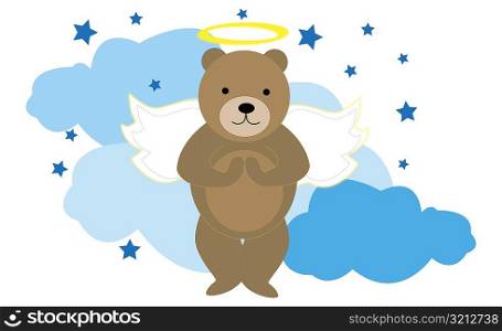 Bear imitating an angel