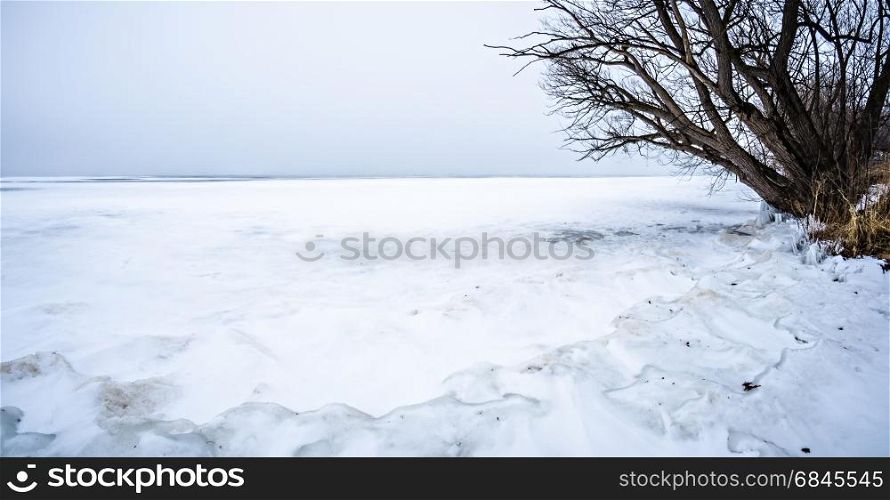 bear lake michigan frozen in spring month of march
