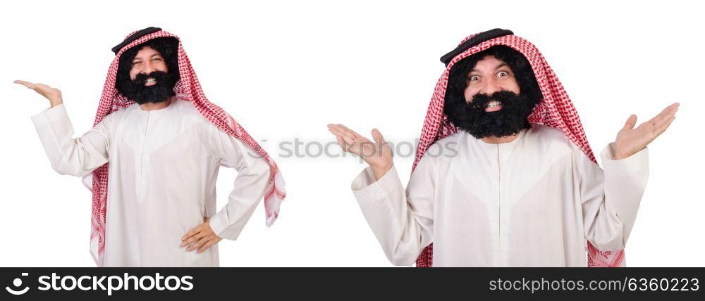 Bearded arab isolated on white background
