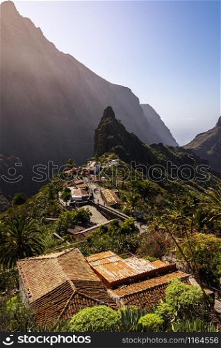 beatiful view over the small village of Masca in the nothern part of Tenerife, Canary Islands, Spain
