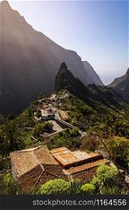beatiful view over the small village of Masca in the nothern part of Tenerife, Canary Islands, Spain