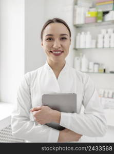 beautician woman clinic with tablet 3
