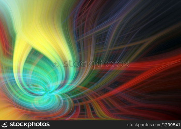 Beautiful Abstract Background. Graphic modern art. Colorful Floral Fractal Abstract Art. Digital fantasy effect. Trendy desktop wallpaper. Futuristic Computer Generated Fractal Pattern banner design