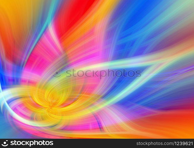 Beautiful Abstract Background. Graphic modern art. Colorful Floral Fractal Abstract Art. Digital fantasy effect. Trendy desktop wallpaper. Futuristic Computer Generated Fractal Pattern banner design