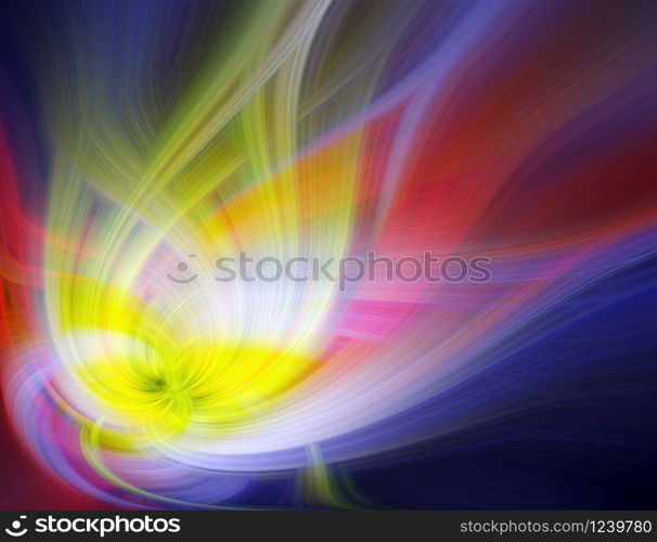 Beautiful Abstract Background. Graphic modern art. Colorful Floral Fractal Abstract Art. Digital fantasy effect. Trendy desktop wallpaper. Futuristic Computer Generated Fractal Pattern banner design