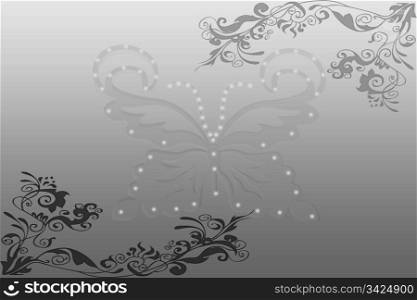 Beautiful abstract background - Spring Green and butterfly