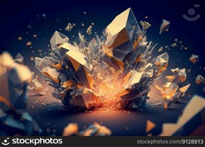 Beautiful abstract background with crystals. Mysterious gemstones, minerals. Magic crystal cluster. Close-up view. Generative AI. Beautiful abstract background with crystals. Mysterious gemstones, minerals. Magic crystal cluster. Close-up view. Generative AI.
