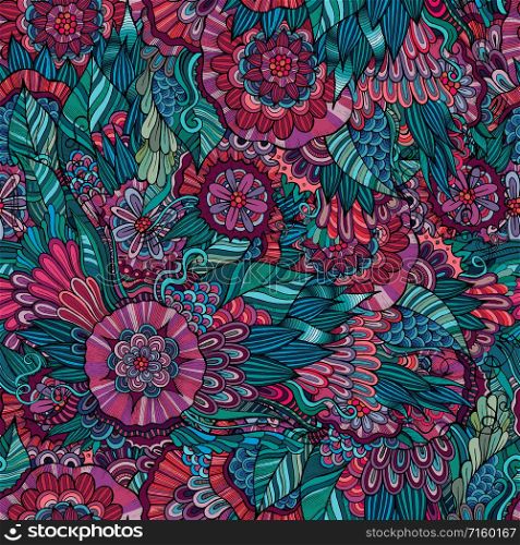 Beautiful abstract decorative floral ornamental seamless pattern. Beautiful decorative floral ornamental pattern