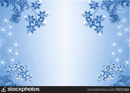 Beautiful abstract floral on blue background