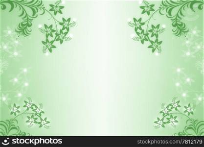 Beautiful abstract floral on green background