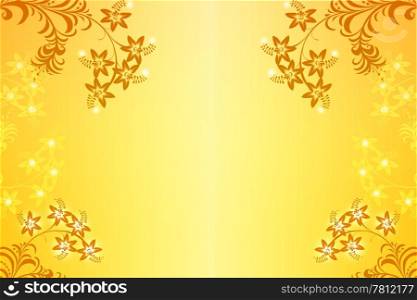 Beautiful abstract floral on yellow background