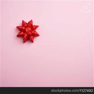 Beautiful abstract pink design template with red bow. Luxury design. Holiday background