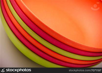 beautiful abstraction of several plates. photo close up.