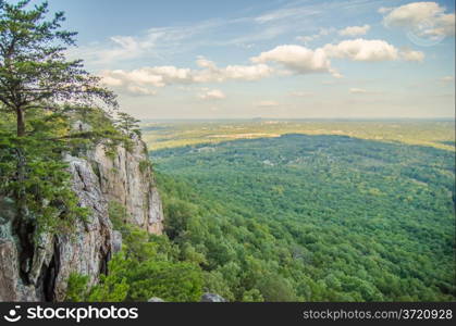 beautiful aerial landscape views from crowders mountain near gastonia north carolina