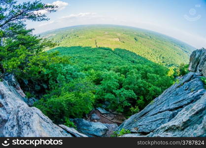 beautiful aerial landscape views from crowders mountain near gastonia north carolina