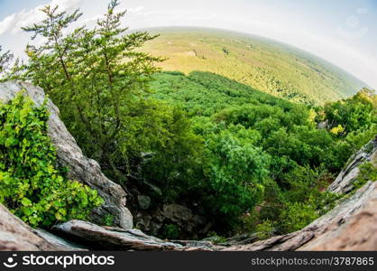 beautiful aerial landscape views from crowders mountain near gastonia north carolina