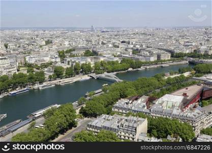 Beautiful aerial view from Eiffel Tower on Paris, France. Beautiful aerial view from Eiffel Tower on Paris