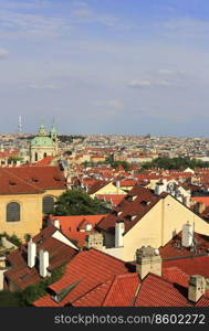 Beautiful aerial view of old Prague, Czech Republic