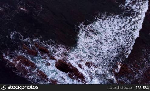 Beautiful aerial view of the coast with natural textures and colors