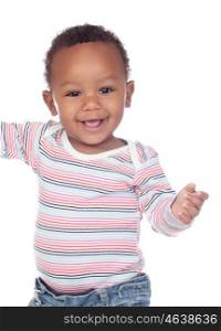 Beautiful african baby isolated on a white background