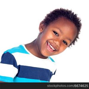 Beautiful Afro-American boy. Beautiful Afro-American boy isolated on a white background