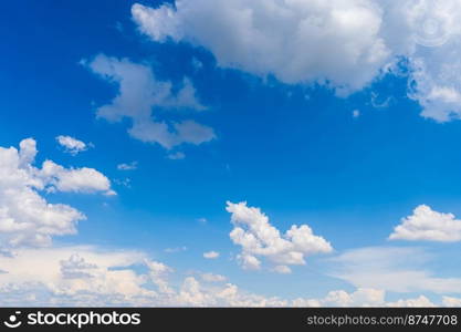 beautiful airatmosphere bright blue sky background abstract clear texture with white clouds.