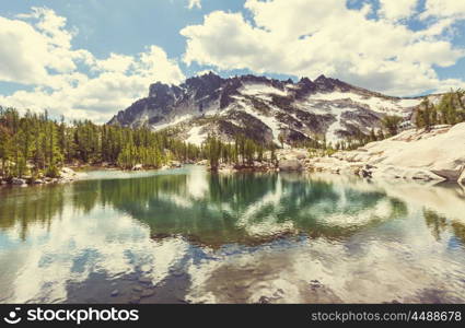 Beautiful Alpine lakes wilderness area in Washington, USA