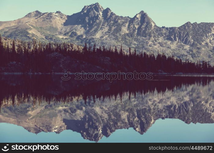 Beautiful Alpine lakes wilderness area in Washington, USA