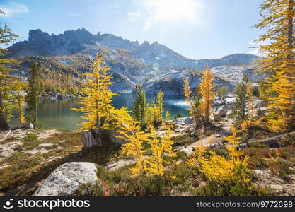 Beautiful Alpine lakes wilderness area  in Washington, USA