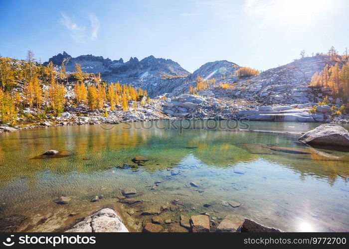 Beautiful Alpine lakes wilderness area  in Washington, USA