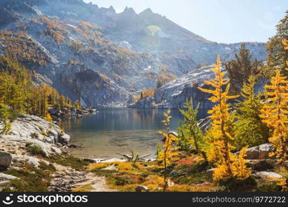 Beautiful Alpine lakes wilderness area  in Washington, USA