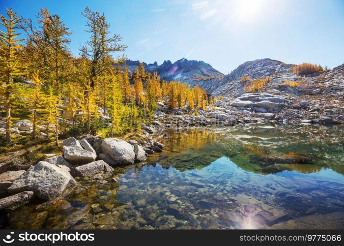 Beautiful Alpine lakes wilderness area  in Washington, USA